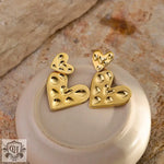 18k gold trendy heart-shaped design earrings for special occasions and stylish wear