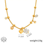 Elegant 18K Gold Trendy Fashion Necklace featuring a Lucky Four-Leaf Clover design