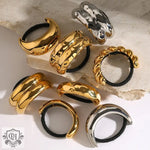 Assorted metal hair ties in 18K gold double-layer design hair accessories