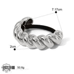 Silver twisted hair tie from 18K Gold double-layer design hair accessories collection