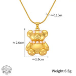 Gold Teddy Bear Pendant Necklace from the 18K Gold Bear Diamond Design Collection