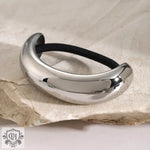 Silver metal hair tie for 18K gold hair accessory with U-shaped design