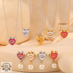 Heart-shaped lip jewelry in 18K gold with pearl design, a unique personality charm set