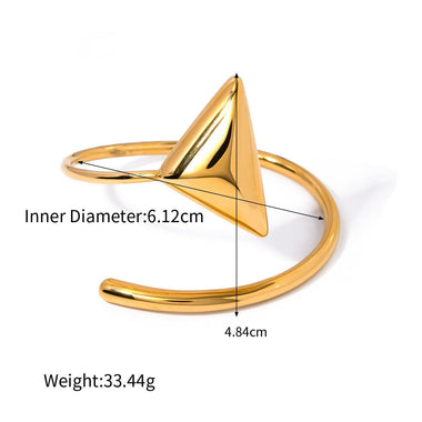 18k gold light luxury high-end triangle with coil design bracelet - QH Clothing