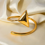 18k gold light luxury high-end triangle with coil design bracelet - QH Clothing