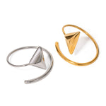 18k gold light luxury high-end triangle with coil design bracelet - QH Clothing