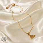 18K Gold Triangle Devil Eye Pendant Necklace - QH Clothing