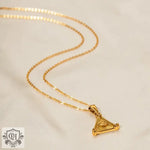 18K Gold Triangle Devil Eye Pendant Necklace - QH Clothing