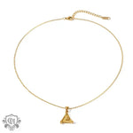 18K Gold Triangle Devil Eye Pendant Necklace - QH Clothing