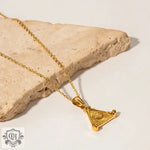 18K Gold Triangle Devil Eye Pendant Necklace - QH Clothing