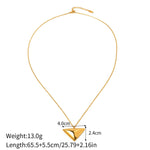 18k gold fashionable simple triangle pendant necklace - QH Clothing