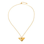 18k gold fashionable simple triangle pendant necklace - QH Clothing