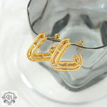 18K Gold Triangular Layered Earrings - QH Clothing