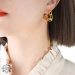 18K Gold Triangular Layered Earrings - QH Clothing