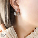 18K Gold Triangular Layered Earrings - QH Clothing