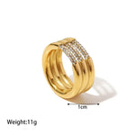 18K Gold Triple Layer Diamond Ring - QH Clothing