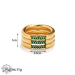 18K Gold Triple Layer Diamond Ring - QH Clothing