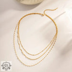 18K Gold Triple-layer Necklace - QH Clothing