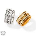 18K Gold Twist Chain Design Ring - QH Clothing