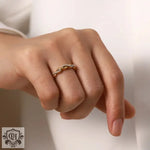 18K Gold Twist Design Ring - QH Clothing