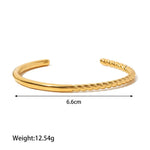 18K Gold Twist Half Open Bracelet - QH Clothing