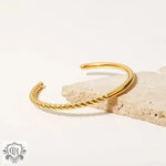 18K Gold Twist Half Open Bracelet - QH Clothing