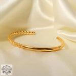 18K Gold Twist Half Open Bracelet - QH Clothing