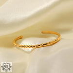 18K Gold Twist Half Open Bracelet - QH Clothing