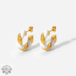 18K Gold Twisted C Shape Earrings - QH Clothing