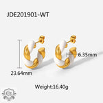 18K Gold Twisted C Shape Earrings - QH Clothing