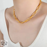 18K Gold Twisted Chain Necklace and Bracelet - QH Clothing