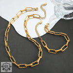 18K Gold Twisted Chain Necklace and Bracelet - QH Clothing