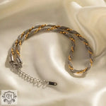 18K Gold Two-Tone Geometric Necklace - QH Clothing