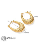 18K Gold U-Shaped Lava Pattern Earrings - QH Clothing