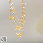 18K Gold Versatile Flower Pendant Necklace - QH Clothing