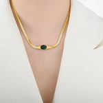 18K Gold Vintage Inlaid Zircon Bracelet and Necklace - QH Clothing