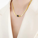 18K Gold Vintage Inlaid Zircon Bracelet and Necklace - QH Clothing