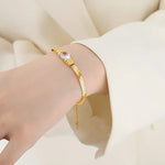 18K Gold Vintage Inlaid Zircon Bracelet and Necklace - QH Clothing