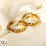 18K Gold Wheat Hoop Earrings - QH Clothing