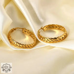 18K Gold Wheat Hoop Earrings - QH Clothing