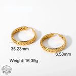 18K Gold Wheat Hoop Earrings - QH Clothing