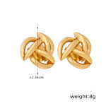 18k gold fashionable luxury windmill hollow design versatile earrings - QH Clothing