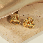 18k gold fashionable luxury windmill hollow design versatile earrings - QH Clothing