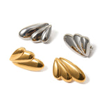 18k gold novel and simple wing-shaped design earrings - QH Clothing