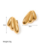 18k gold novel and simple wing-shaped design earrings - QH Clothing