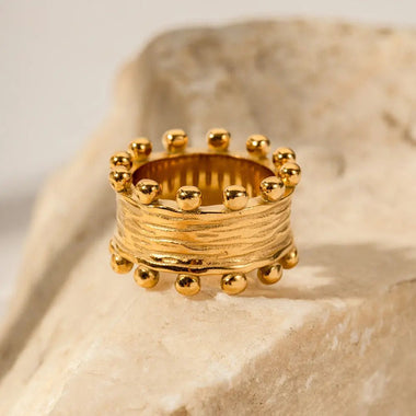 18K Gold Wood Grain Ring - QH Clothing