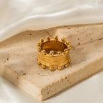 18K Gold Wood Grain Ring - QH Clothing