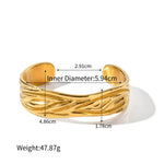 18k Gold Wrinkle Design Cuff Bracelet - QH Clothing