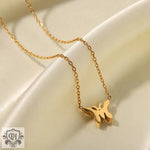 18K Gold Zircon Butterfly Necklace - QH Clothing