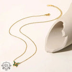 18K Gold Zircon Butterfly Necklace - QH Clothing